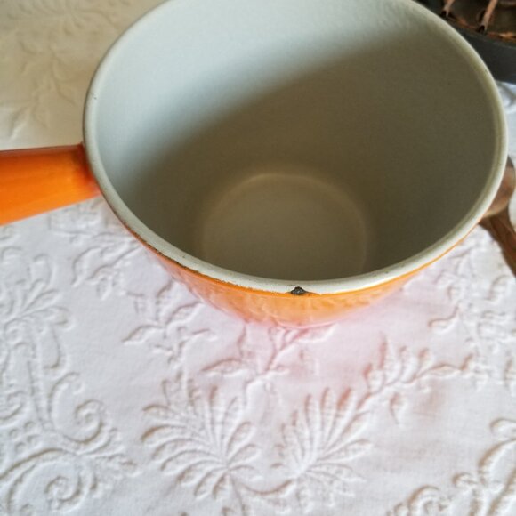 Le Creuset Fondue Pot Enamel Cast Iron With Base Vintage - Picture 10 of 10